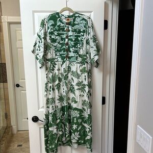 FARM Rio Green Botanical Midi Dress